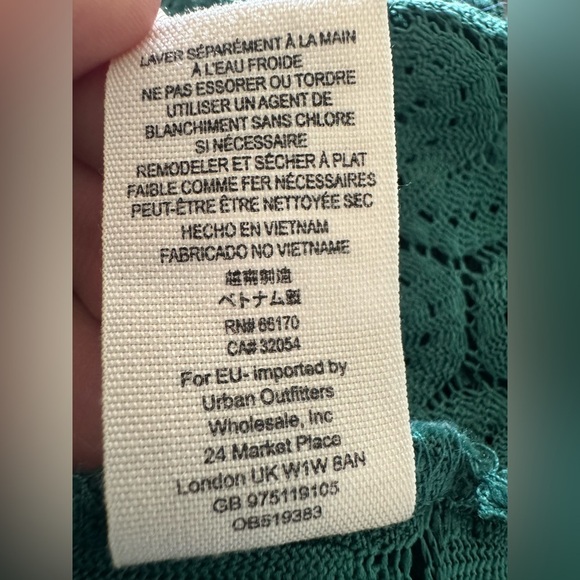 Free People Fire Island Knit Blouse Green Size S - Picture 12 of 14